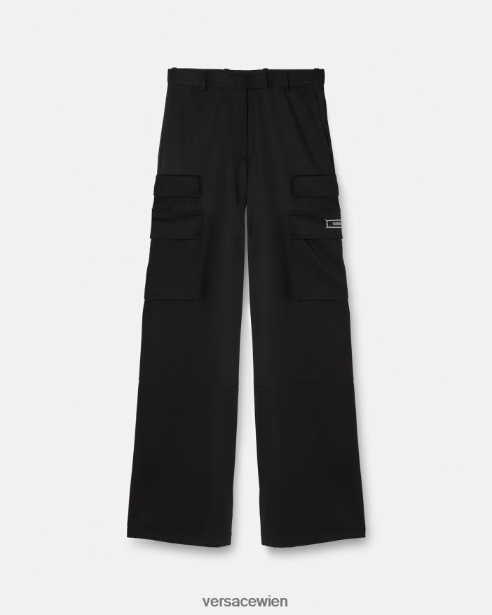 Schwarz Cargohose mit Logo Versace Frauen Kleidung 8N4XJD201