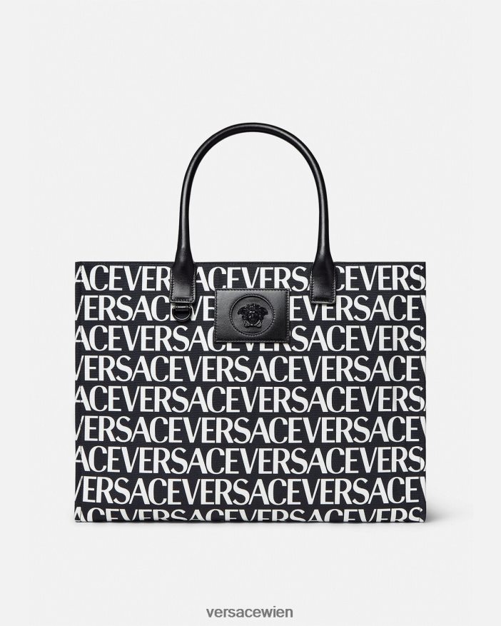 Schwarz Allover-große Einkaufstasche Versace Frauen Taschen 8N4XJD322