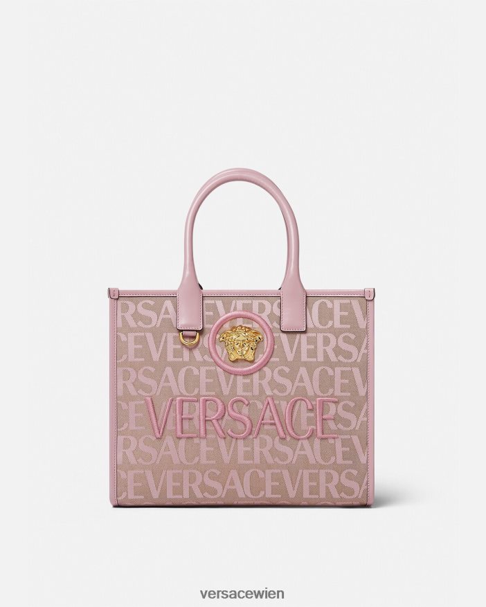 rosa & bedruckt Kleine Allover-Tragetasche Versace Frauen Taschen 8N4XJD317