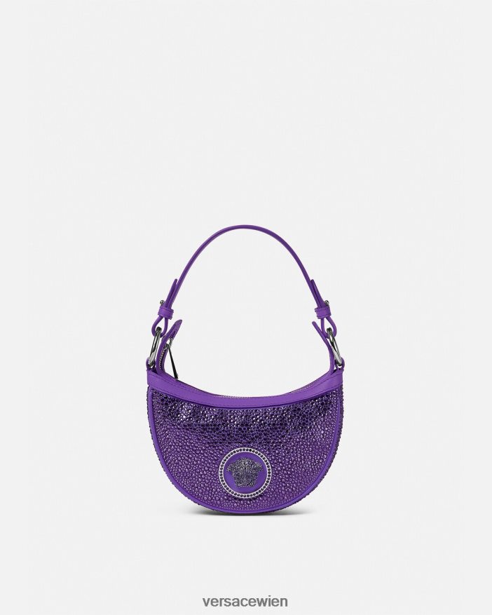 violett Mini-Hobo-Tasche mit Kristallmuster Versace Frauen Taschen 8N4XJD299