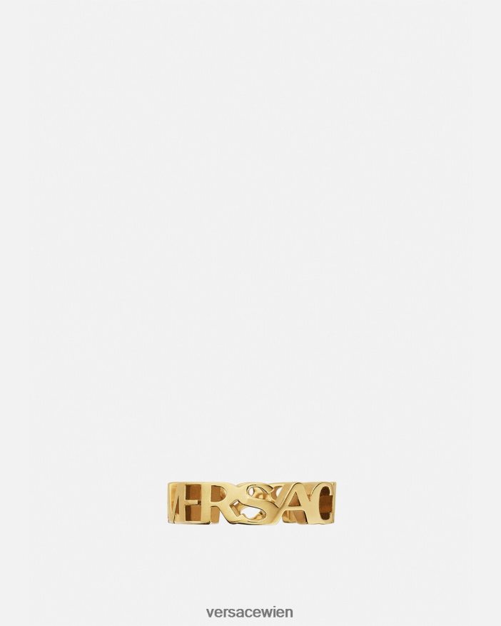 Gold Logo-Ring Versace Frauen Zubehör 8N4XJD805