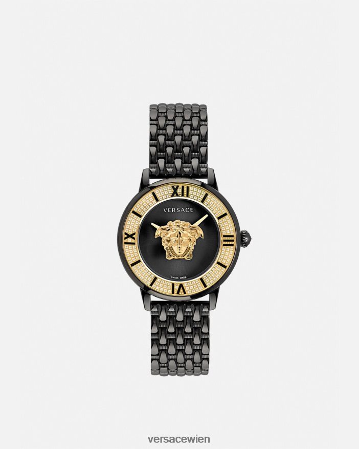 Schwarz La Medusa Diamantuhr Versace Frauen Zubehör 8N4XJD973