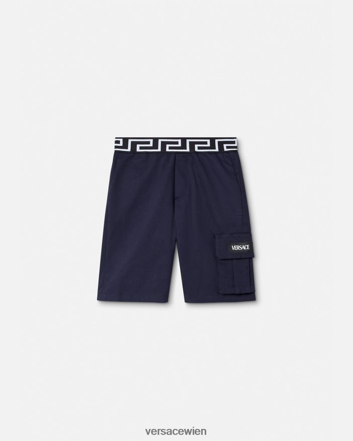 Blau Greca-Shorts Versace Kinder Kleidung 8N4XJD2100