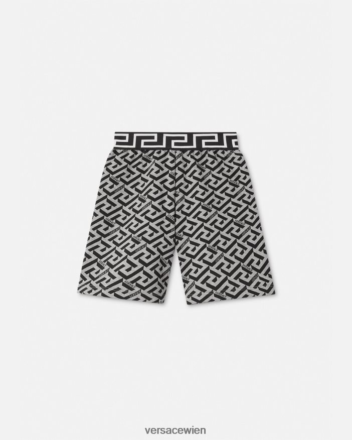 grau & bedruckt La Greca-Sweatshorts Versace Kinder Kleidung 8N4XJD2116