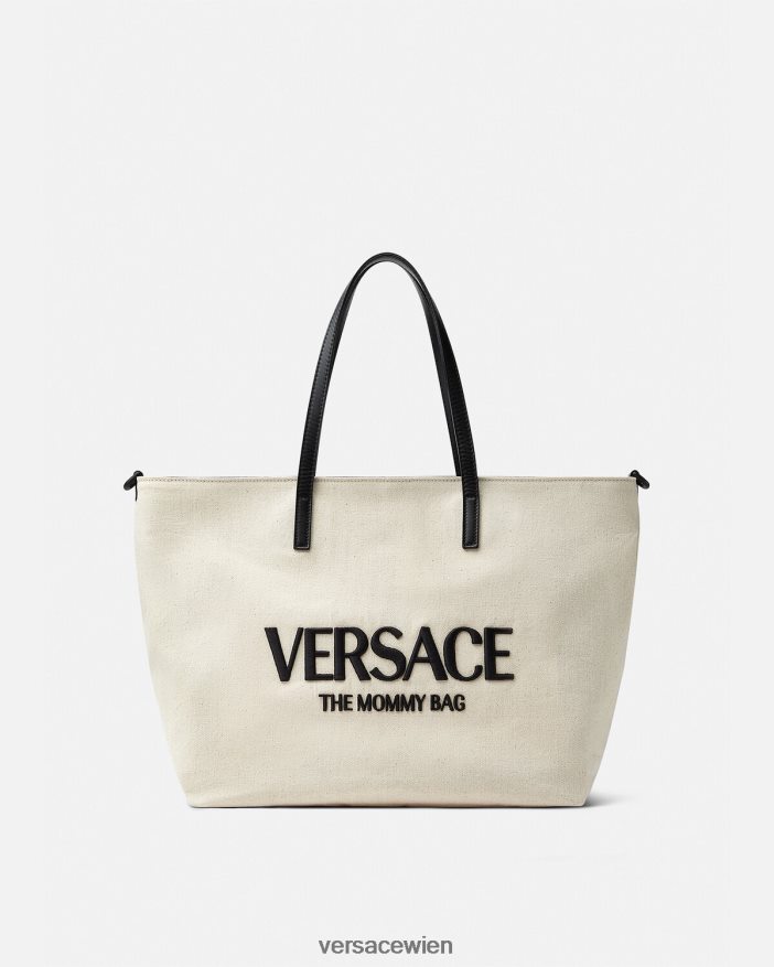 weiß schwarz Wickelauflagentasche mit Logo Versace Kinder Taschen 8N4XJD1850