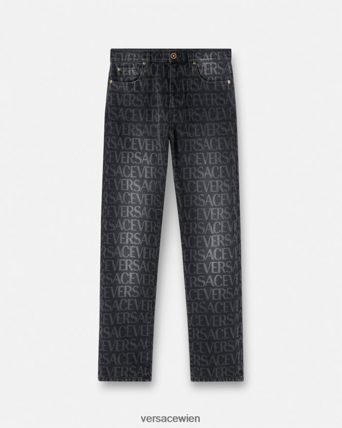 Schwarz & Druck Allover-Jeans Versace Männer Kleidung 8N4XJD1446