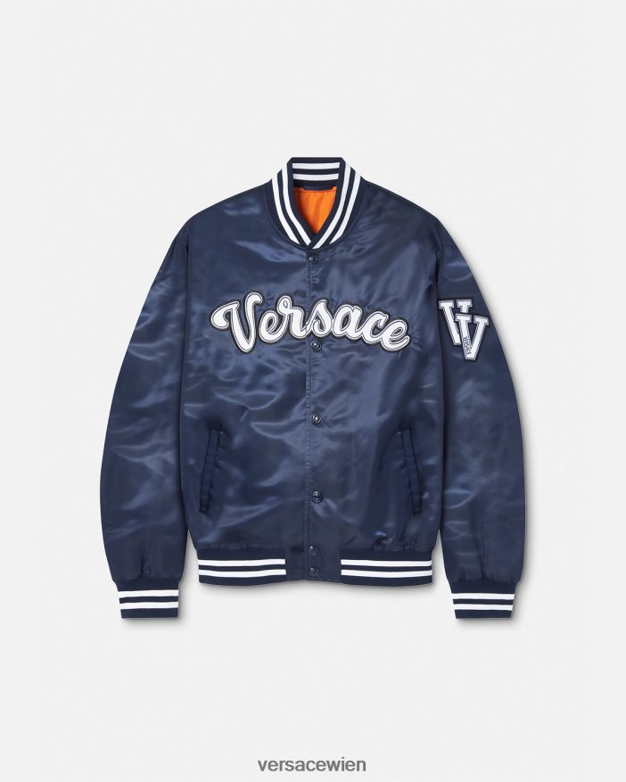 Blau College-Bomberjacke aus Nylon Versace Männer Kleidung 8N4XJD1230