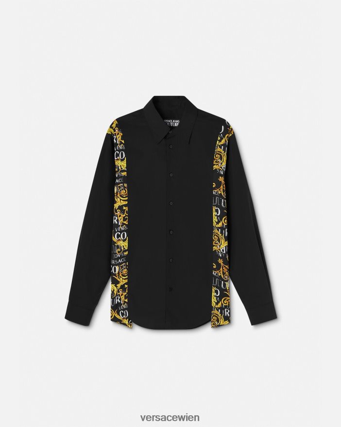 Schwarz Logo-Couture-Shirt Versace Männer Kleidung 8N4XJD2397