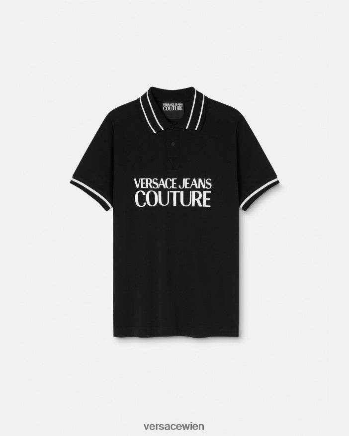 Schwarz Logo-Poloshirt Versace Männer Kleidung 8N4XJD2361