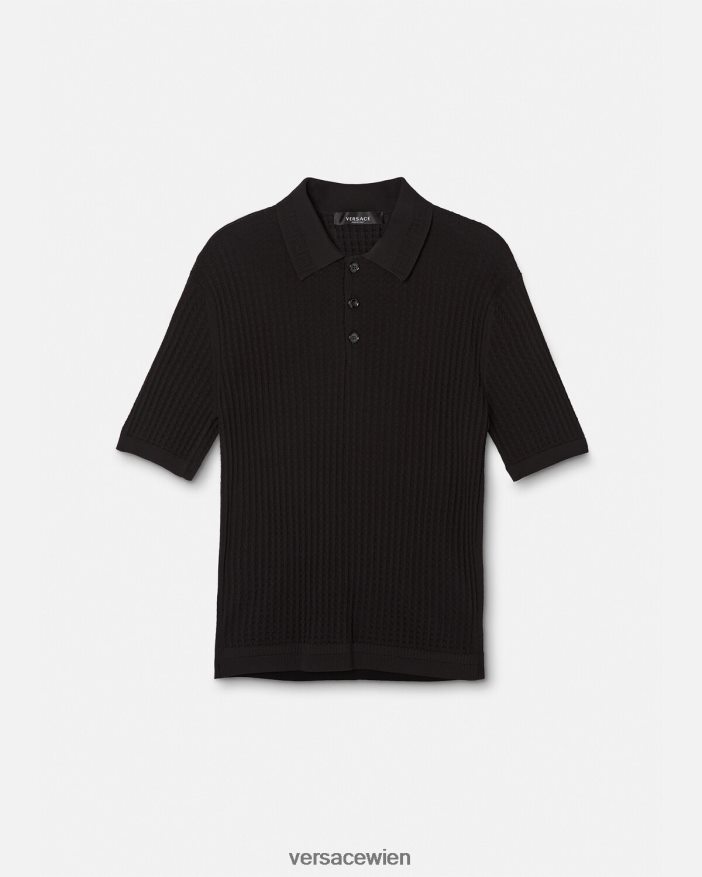 Schwarz Greca-Poloshirt Versace Männer Kleidung 8N4XJD1337