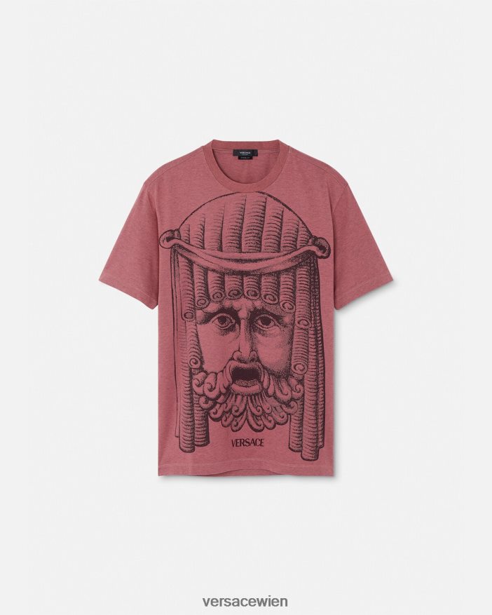 Rosa La Maschera-T-Shirt Versace Männer Kleidung 8N4XJD1384