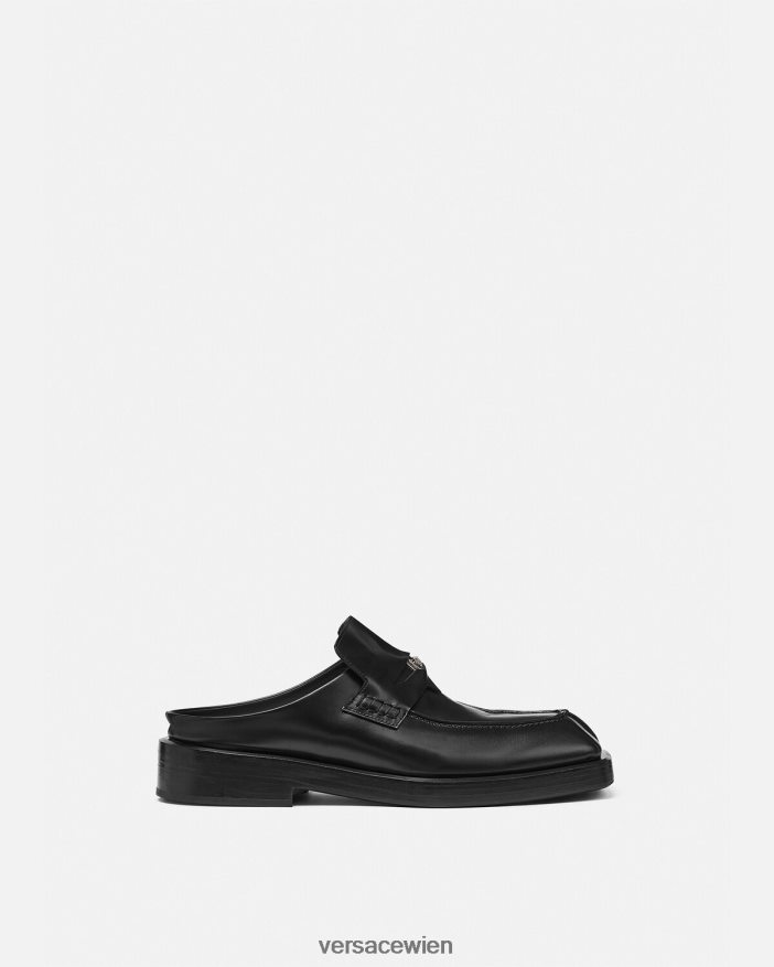 Schwarz Quadratische Loafer-Mules Versace Männer Schuh 8N4XJD1576