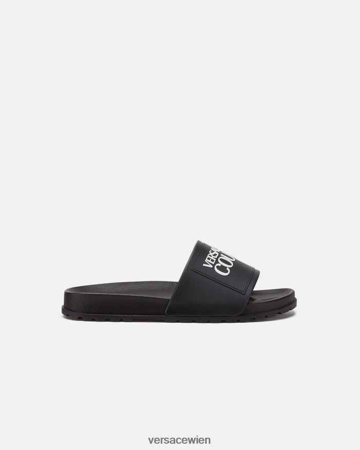 Schwarz Gummi-Slipper mit Logo Versace Männer Schuh 8N4XJD2468