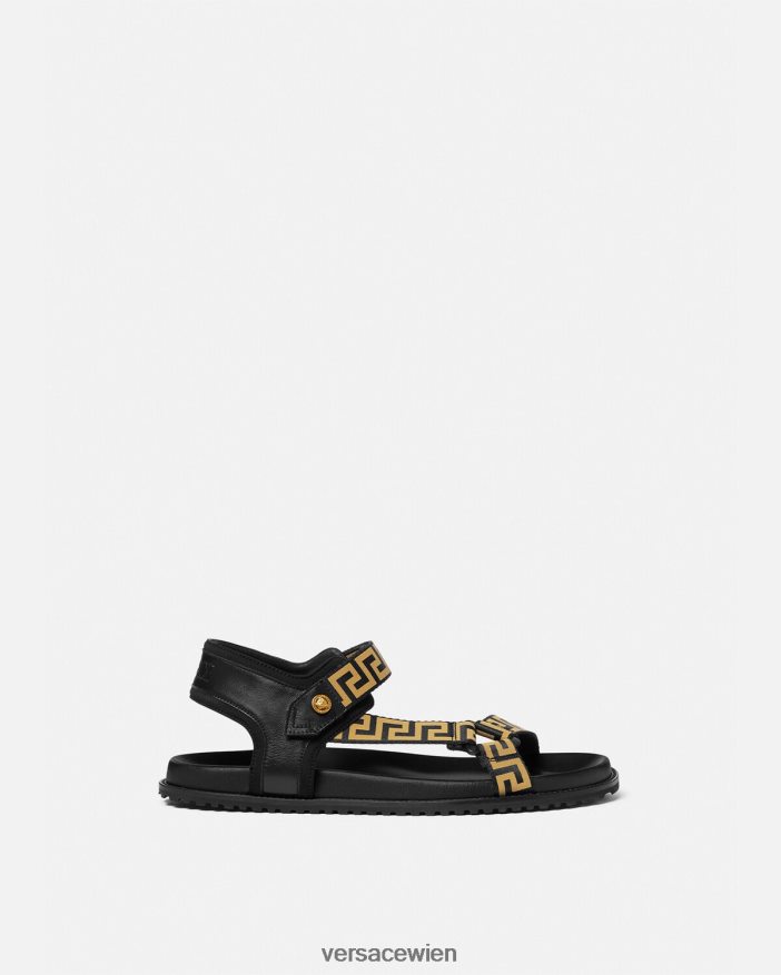 schwarzes Gold Greca-Sandalen Versace Männer Schuh 8N4XJD1590