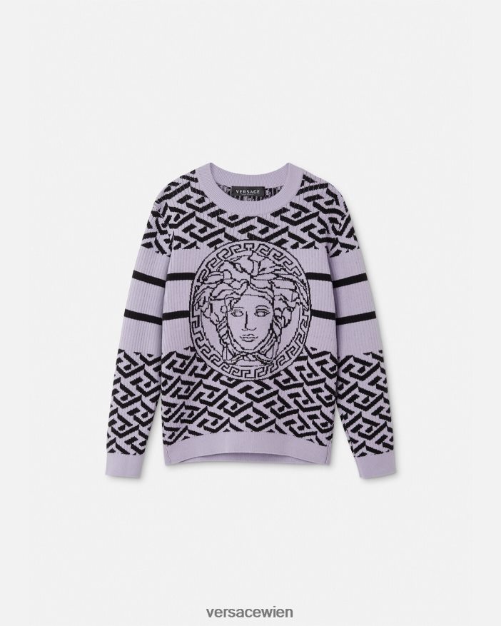 lila Medusa-La-Greca-Pullover Versace Kinder Kleidung 8N4XJD1995