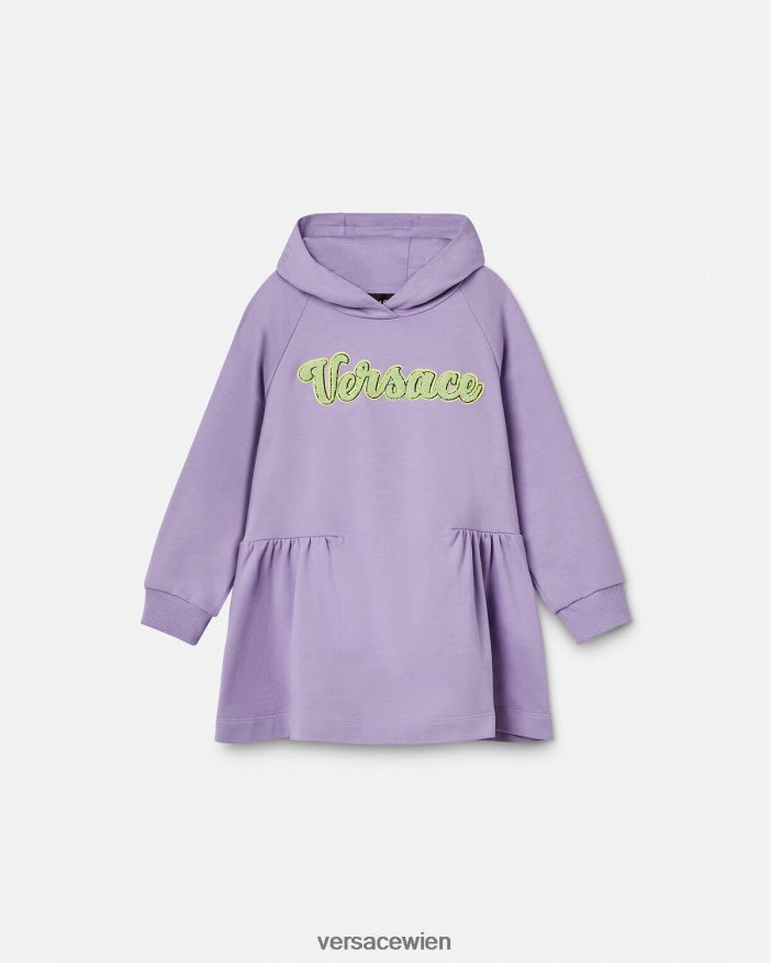 lila Sweatshirtkleid mit Logo Versace Kinder Kleidung 8N4XJD2013