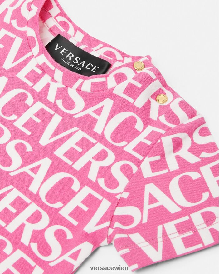 rosa  bedruckt Allover-Baby-T-Shirt Versace Kinder Kleidung 8N4XJD1920