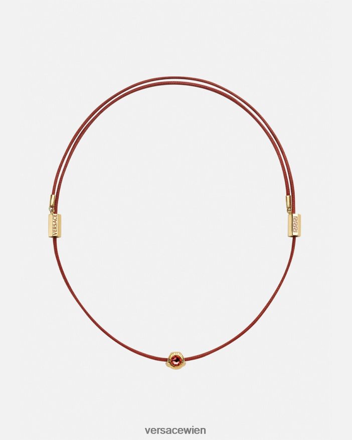 rotes Gold Medusa-Kordelkette mit Kristallen Versace Frauen Zubehör 8N4XJD843