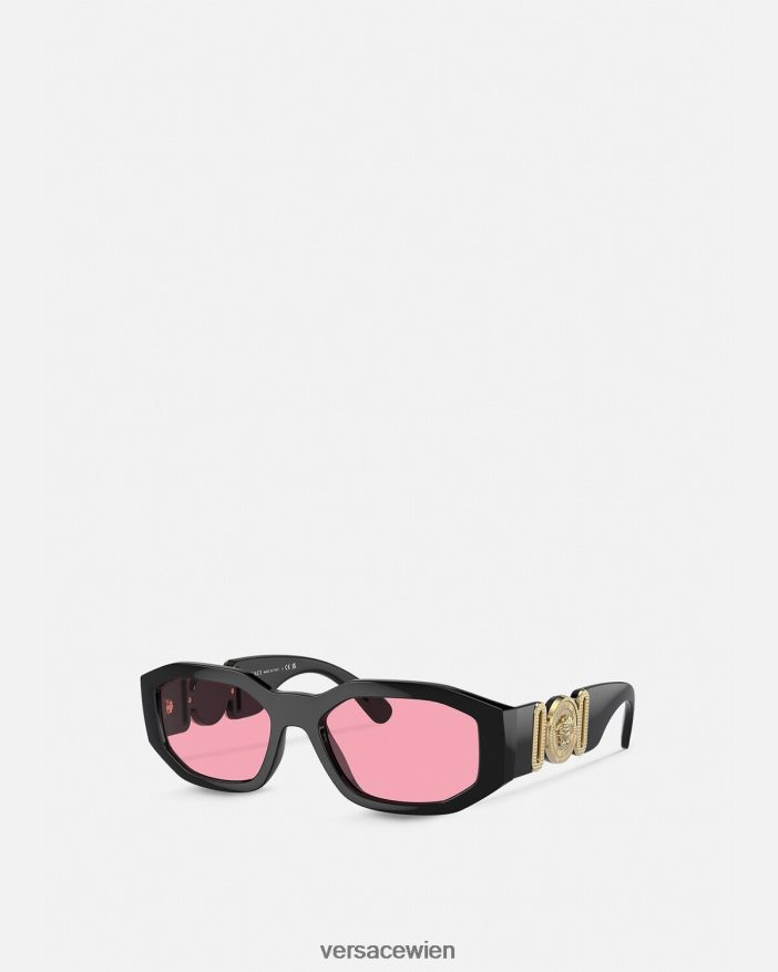 schwarz  rosa Medusa Biggie Sonnenbrille Versace Frauen Zubehör 8N4XJD590