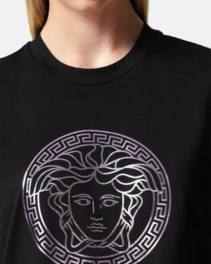 schwarz  rosa Medusa-T-Shirt Versace Frauen Kleidung 8N4XJD127