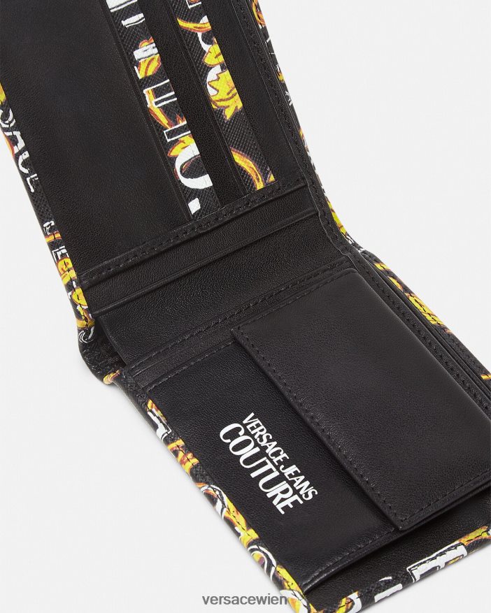 schwarzes Gold Bifold-Geldbörse mit Logo-Couture-Motiv Versace Männer Zubehör 8N4XJD2517