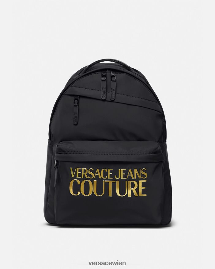 schwarzes Gold Couture-Rucksack mit Logo Versace Männer Zubehör 8N4XJD2492