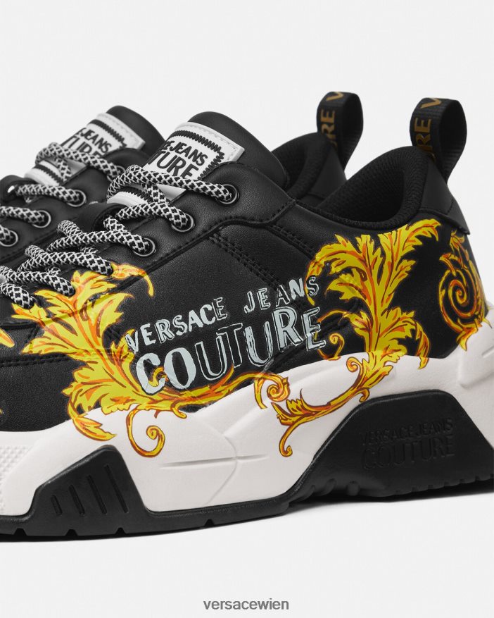 schwarzes Gold Couture-Sneaker mit Stargaze-Logo Versace Männer Schuh 8N4XJD2462