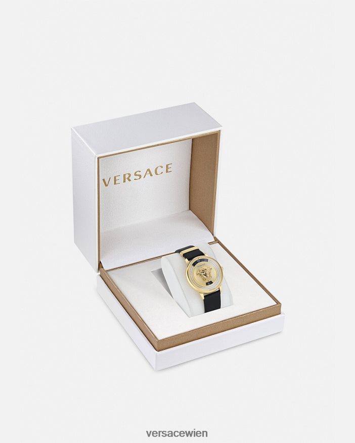 schwarzes Gold Diamantuhr mit Medusa-Symbol Versace Frauen Zubehör 8N4XJD963