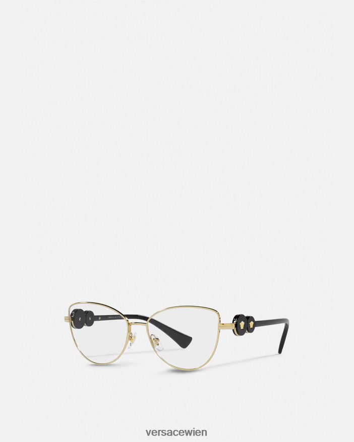 schwarzes Gold Doppelte Medusa-Cat-Eye-Brille Versace Frauen Zubehör 8N4XJD707