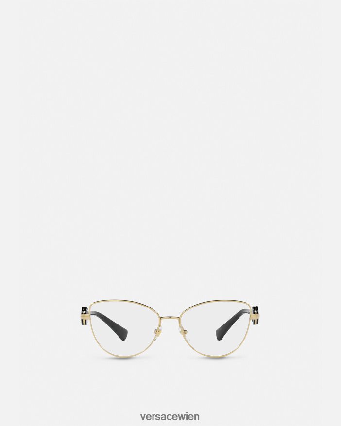 schwarzes Gold Doppelte Medusa-Cat-Eye-Brille Versace Frauen Zubehör 8N4XJD707