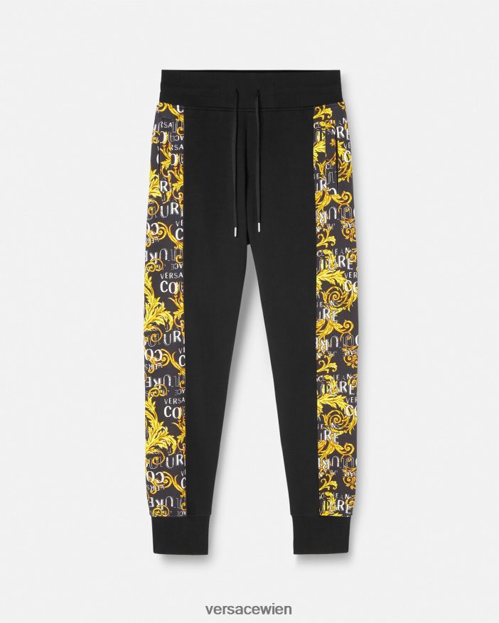 schwarzes Gold Jogginghose mit Logo-Couture Versace Männer Kleidung 8N4XJD2427