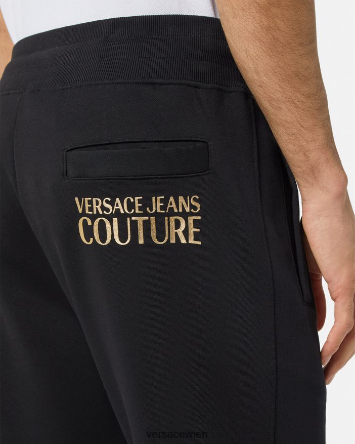 schwarzes Gold Jogginghose mit Logo Versace Männer Kleidung 8N4XJD2437