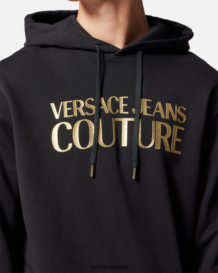 schwarzes Gold Kapuzenpullover mit Logo Versace Männer Kleidung 8N4XJD2362