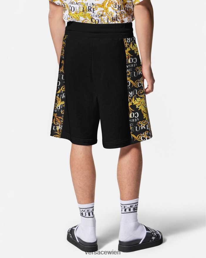 schwarzes Gold Logo-Couture-Sweatshorts Versace Männer Kleidung 8N4XJD2422