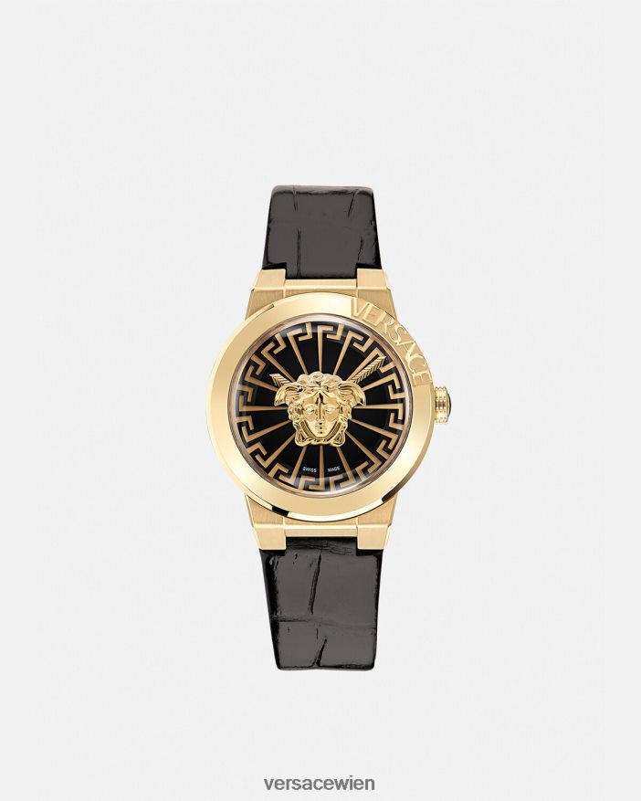 schwarzes Gold Medusa Unendliche Uhr Versace Frauen Zubehör 8N4XJD995