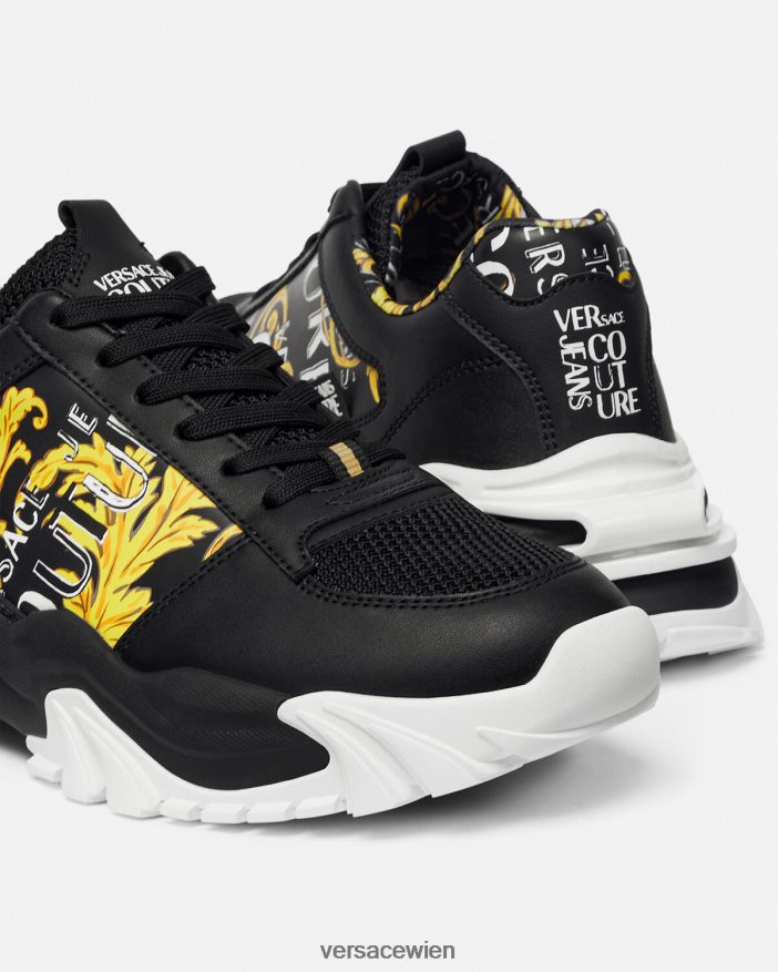 schwarzes Gold Trail Trek Logo Couture-Sneaker Versace Männer Schuh 8N4XJD2466