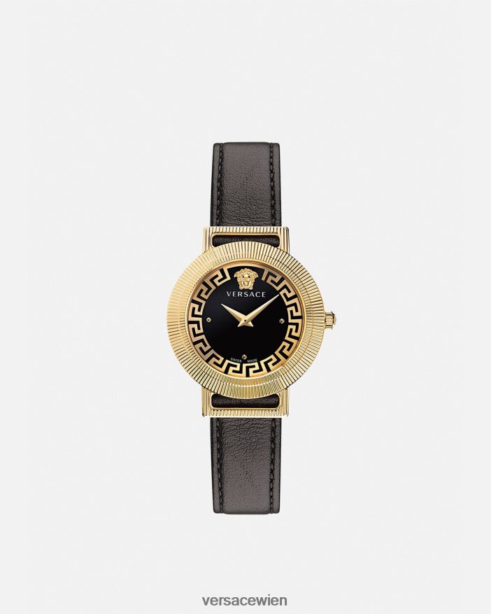 schwarzes Gold Uhr im Greca-Chic Versace Frauen Zubehör 8N4XJD960