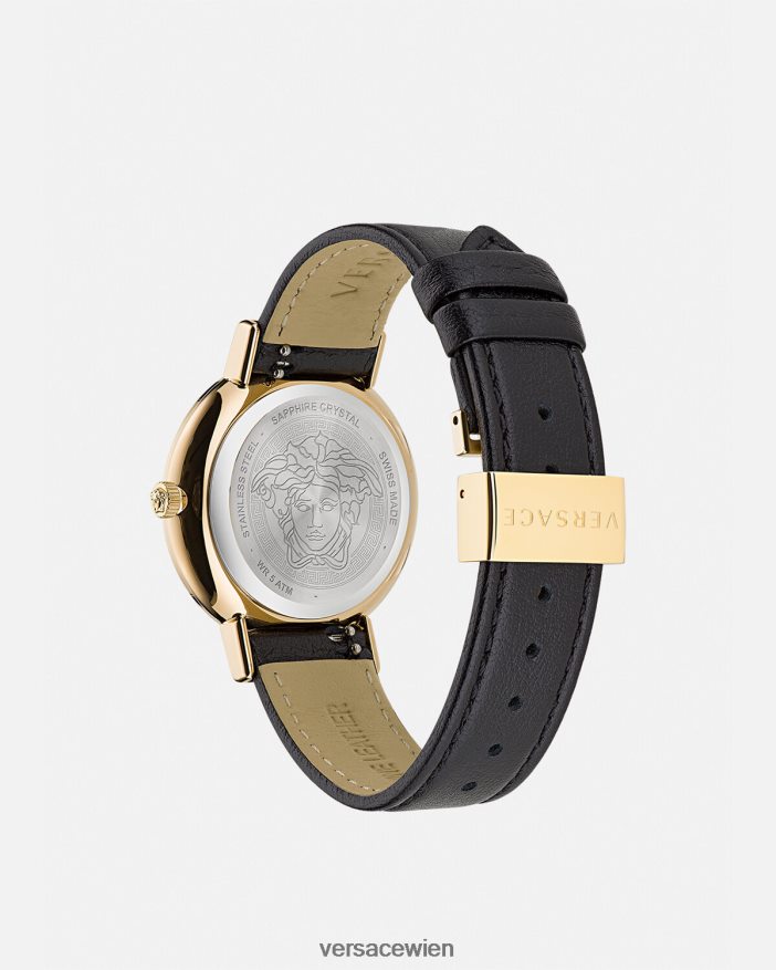 schwarzes Gold Uhr im Greca-Chic Versace Frauen Zubehör 8N4XJD960