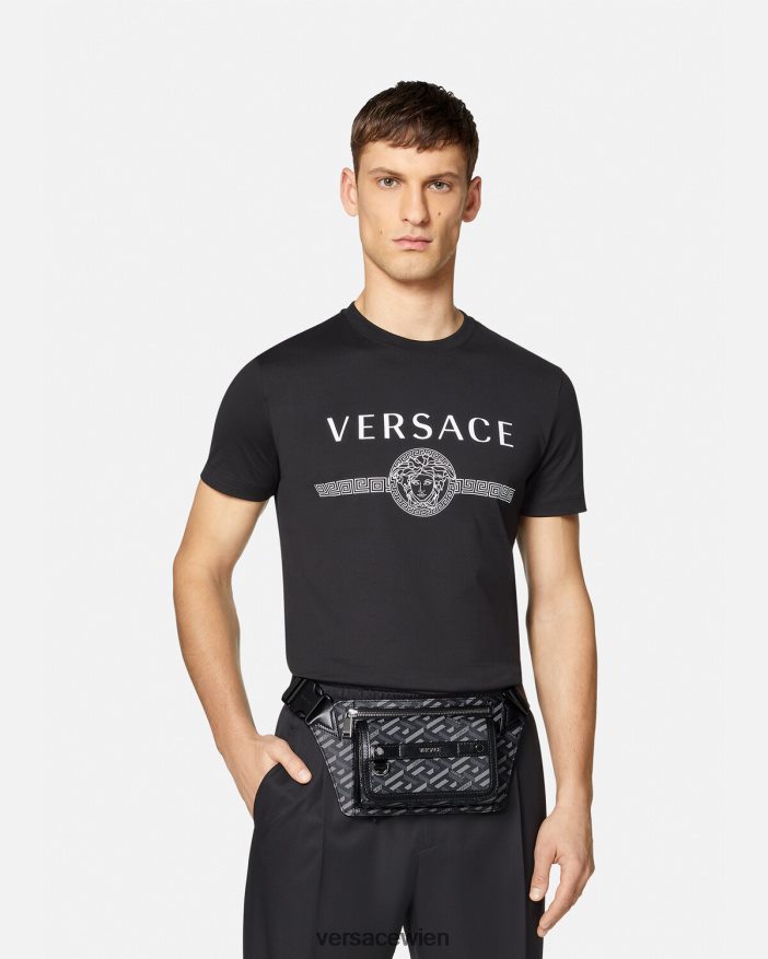 schwarzgrau Gürteltasche mit La-Greca-Signatur Versace Männer Taschen 8N4XJD1486