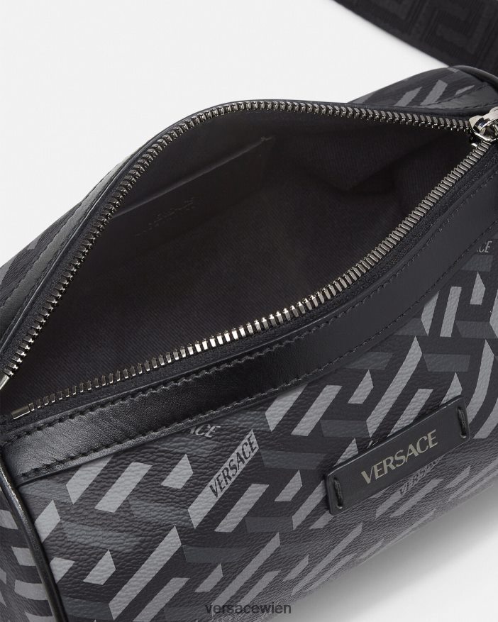 schwarzgrau La Greca-Signatur-Umhängetasche Versace Männer Taschen 8N4XJD1485