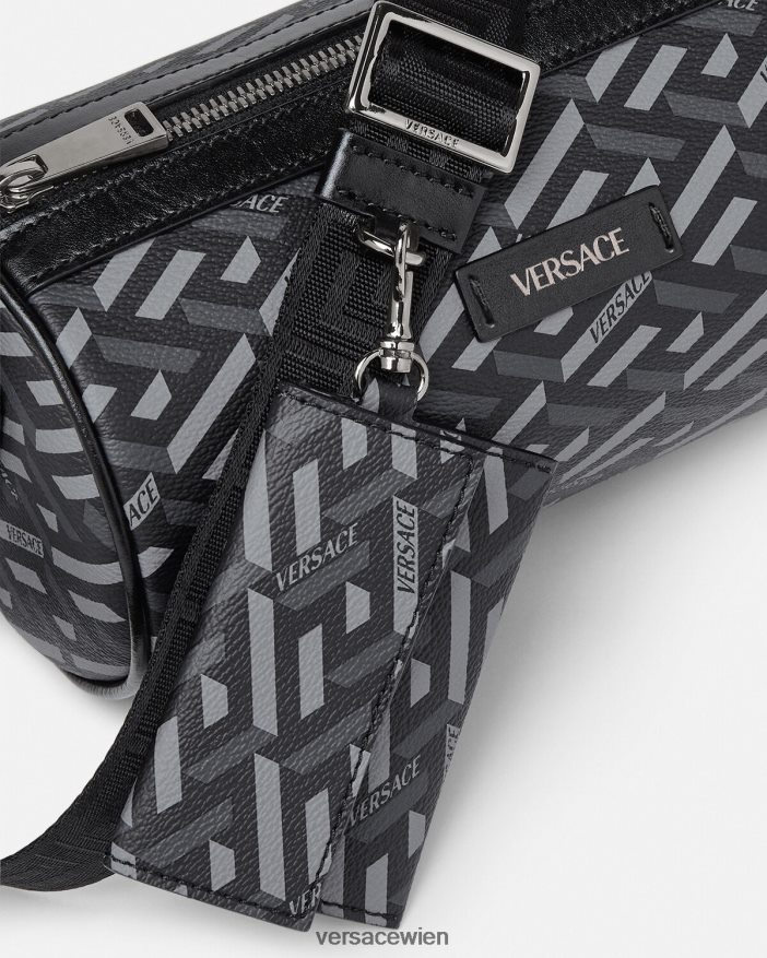 schwarzgrau La Greca-Signatur-Umhängetasche Versace Männer Taschen 8N4XJD1485