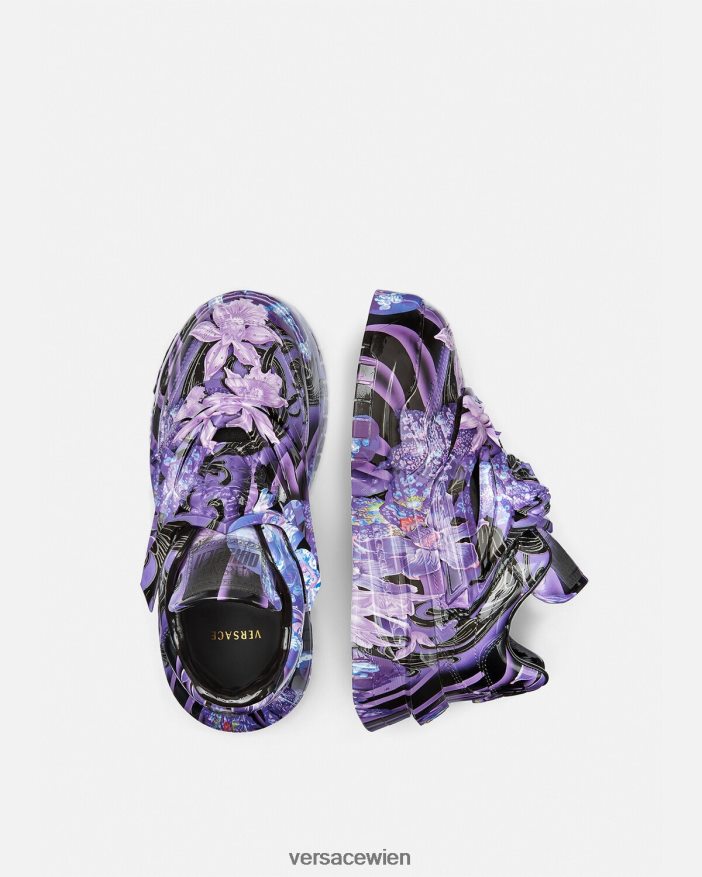 violett  bedruckt Orchideen-Barocco-Odissea-Sneaker Versace Frauen Schuh 8N4XJD512