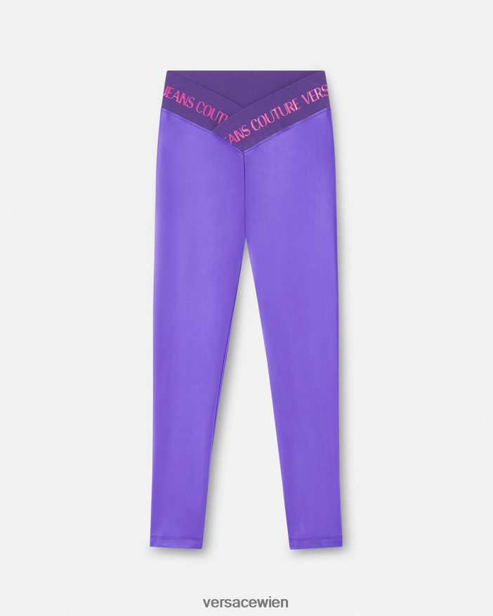 violett Logo-Leggings Versace Frauen Kleidung 8N4XJD2240