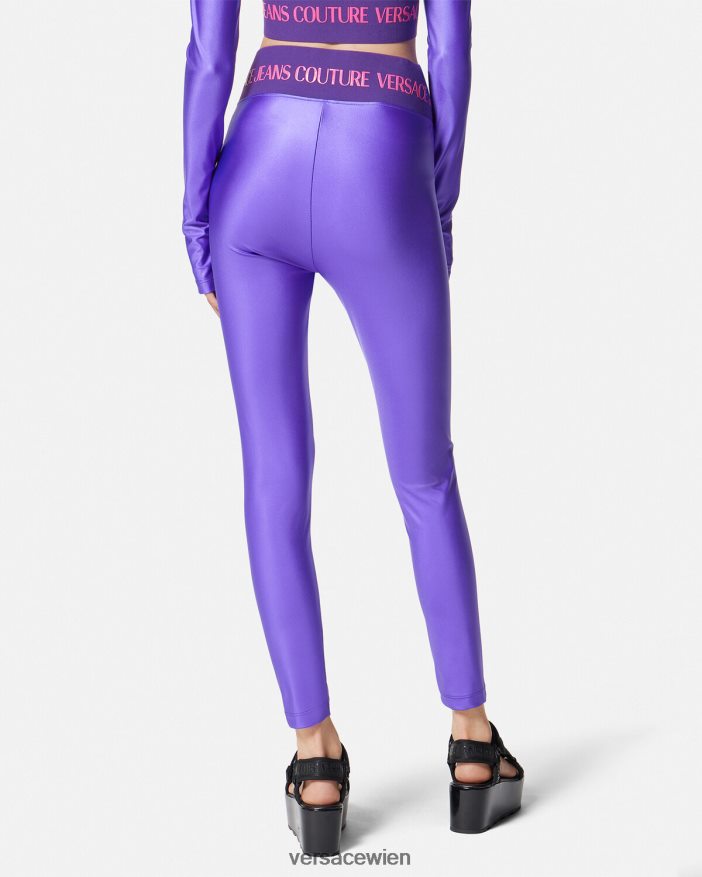 violett Logo-Leggings Versace Frauen Kleidung 8N4XJD2240