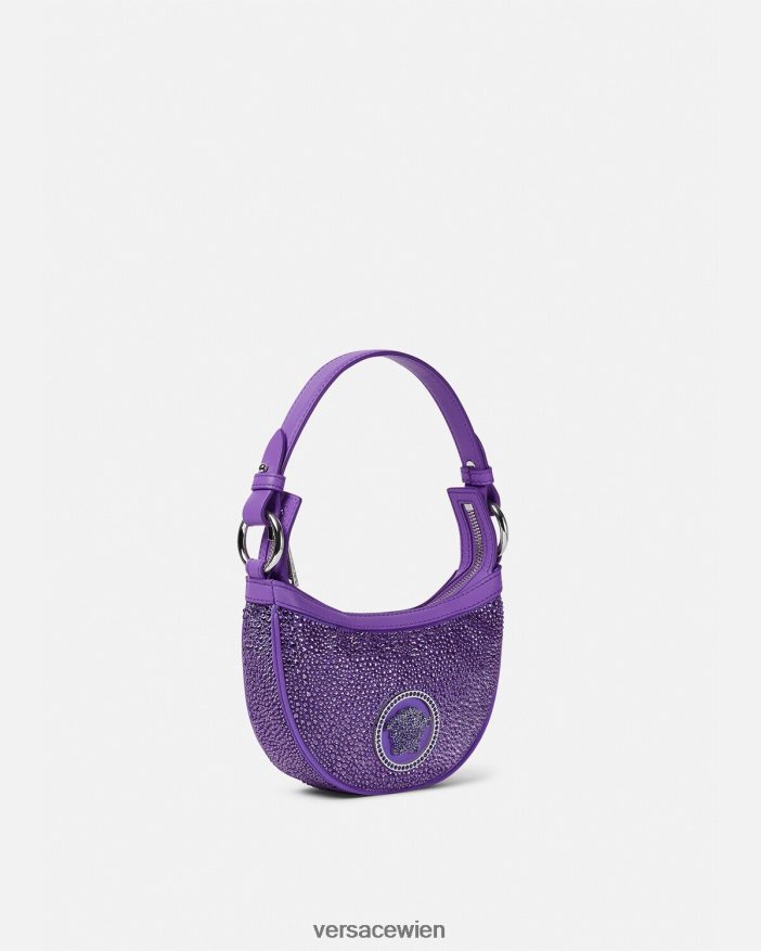 violett Mini-Hobo-Tasche mit Kristallmuster Versace Frauen Taschen 8N4XJD299