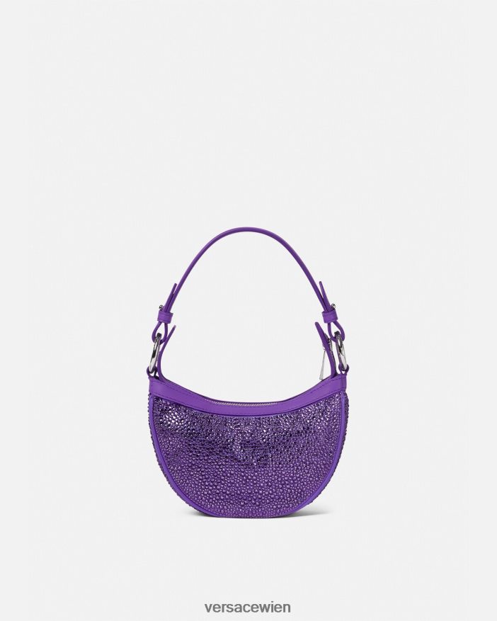 violett Mini-Hobo-Tasche mit Kristallmuster Versace Frauen Taschen 8N4XJD299