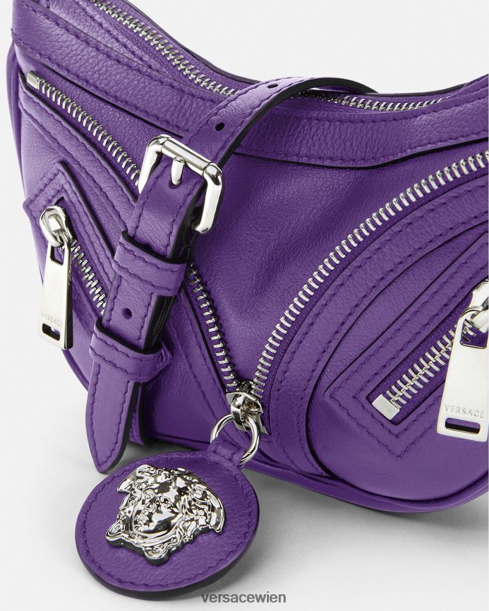 violett Wiederholen Sie die Mini-Hobo-Tasche Versace Frauen Taschen 8N4XJD296