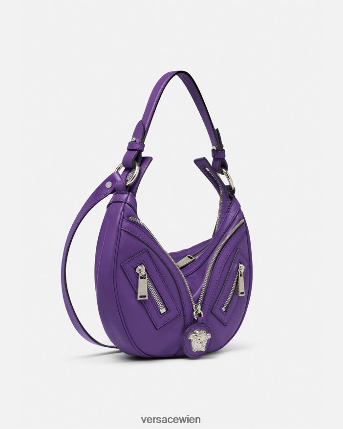 violett Wiederholen Sie die kleine Hobo-Tasche Versace Frauen Taschen 8N4XJD294