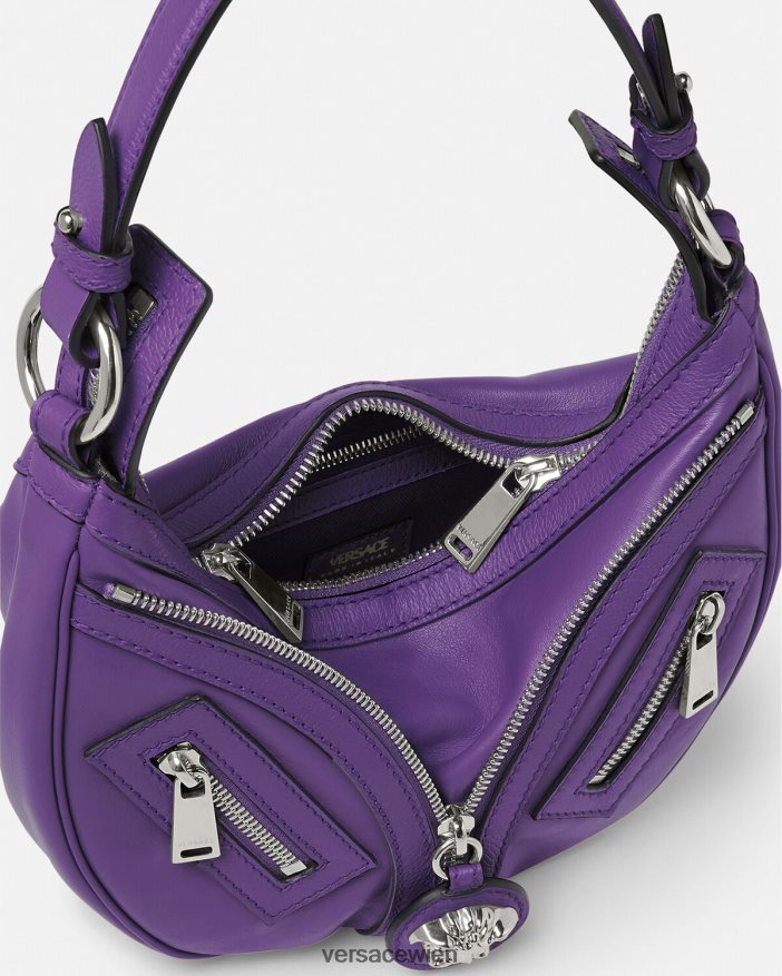 violett Wiederholen Sie die kleine Hobo-Tasche Versace Frauen Taschen 8N4XJD294