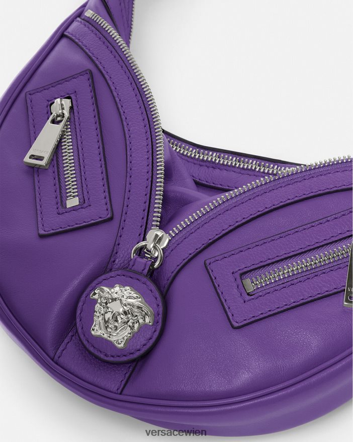 violett Wiederholen Sie die kleine Hobo-Tasche Versace Frauen Taschen 8N4XJD294